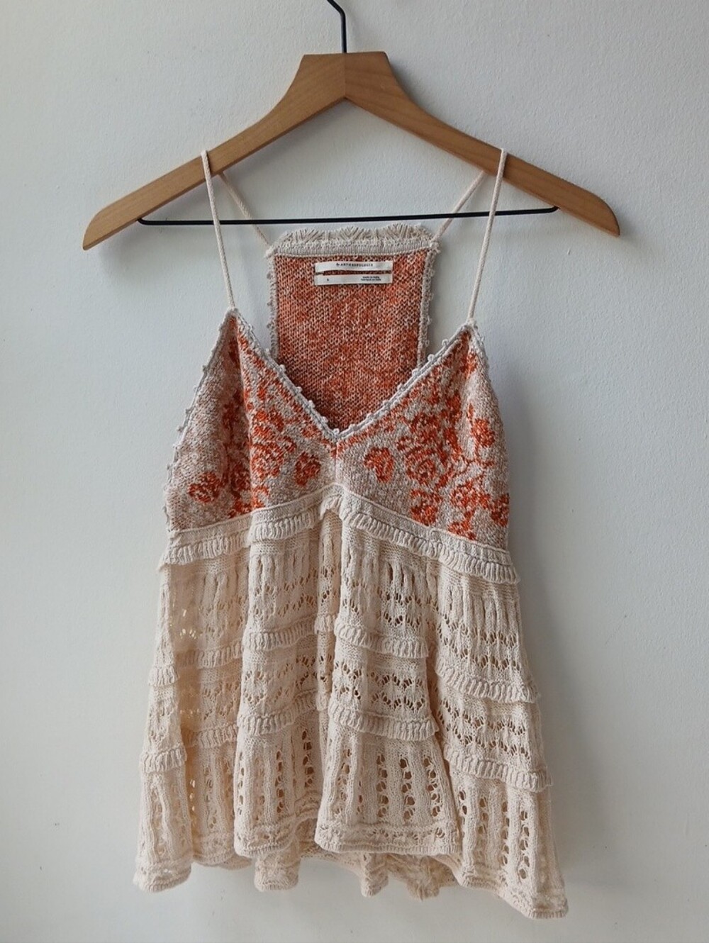 Anthropologie Crochet Knit Cami Tank Women's Small